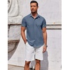 image:imageCOOFANDY Mens Button Down Shirt Short Sleeve Casual Shirt for Men Summer Business Casual Dress ShirtGrey Blue