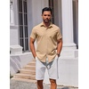 image:imageCOOFANDY Mens Button Down Shirt Short Sleeve Casual Shirt for Men Summer Business Casual Dress ShirtKhaki