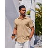 image:imageCOOFANDY Mens Button Down Shirt Short Sleeve Casual Shirt for Men Summer Business Casual Dress ShirtKhaki
