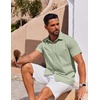 image:imageCOOFANDY Mens Button Down Shirt Short Sleeve Casual Shirt for Men Summer Business Casual Dress ShirtLight Green