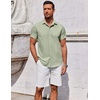 image:imageCOOFANDY Mens Button Down Shirt Short Sleeve Casual Shirt for Men Summer Business Casual Dress ShirtLight Green