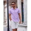 image:imageCOOFANDY Mens Button Down Shirt Short Sleeve Casual Shirt for Men Summer Business Casual Dress ShirtLilac