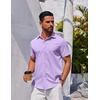 image:imageCOOFANDY Mens Button Down Shirt Short Sleeve Casual Shirt for Men Summer Business Casual Dress ShirtLilac