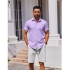 image:imageCOOFANDY Mens Button Down Shirt Short Sleeve Casual Shirt for Men Summer Business Casual Dress ShirtLilac