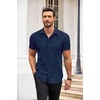 image:imageCOOFANDY Mens Button Down Shirt Short Sleeve Casual Shirt for Men Summer Business Casual Dress ShirtNavy Anchorwhite