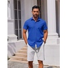 image:imageCOOFANDY Mens Button Down Shirt Short Sleeve Casual Shirt for Men Summer Business Casual Dress ShirtOcean Blue