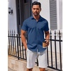 image:imageCOOFANDY Mens Button Down Shirt Short Sleeve Casual Shirt for Men Summer Business Casual Dress ShirtPacifico