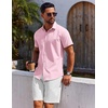 image:imageCOOFANDY Mens Button Down Shirt Short Sleeve Casual Shirt for Men Summer Business Casual Dress ShirtPink