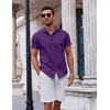 image:imageCOOFANDY Mens Button Down Shirt Short Sleeve Casual Shirt for Men Summer Business Casual Dress ShirtViolet