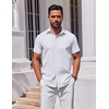 image:imageCOOFANDY Mens Button Down Shirt Short Sleeve Casual Shirt for Men Summer Business Casual Dress ShirtWhite