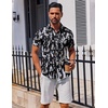 image:imageCOOFANDY Mens Button Down Shirt Short Sleeve Casual Shirt for Men Summer Business Casual Dress ShirtWhiteblack Abstract