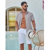 image:imageCOOFANDY Mens Button Down Shirt Short Sleeve Casual Stylish Cotton Shirts Linen Textured Summer Beach Wedding ShirtLight Grey