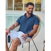 image:imageCOOFANDY Mens Button Down Shirt Short Sleeve Casual Stylish Cotton Shirts Linen Textured Summer Beach Wedding ShirtNavy Blue