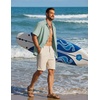 image:imageCOOFANDY Mens Button Down Shirt Short Sleeve Cotton Casual Summer Shirts Beach Vacation Linen Shirts for MenSage Green