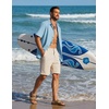 image:imageCOOFANDY Mens Button Down Shirt Short Sleeve Cotton Casual Summer Shirts Beach Vacation Linen Shirts for MenSky Blue