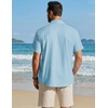 image:imageCOOFANDY Mens Button Down Shirt Short Sleeve Cotton Casual Summer Shirts Beach Vacation Linen Shirts for MenSky Blue