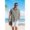 image:imageCOOFANDY Mens Button Down Shirts Short Sleeve Casual Shirt Summer Beach Textured ShirtsArmy Green