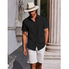 image:imageCOOFANDY Mens Button Down Shirts Short Sleeve Casual Summer Beach Shirts Vacation Wedding ShirtsBlack