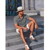 image:imageCOOFANDY Mens Button Down Shirts Short Sleeve Casual Summer Beach Shirts Vacation Wedding ShirtsDark Grey