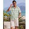 image:imageCOOFANDY Mens Button Down Shirts Short Sleeve Casual Summer Beach Shirts Vacation Wedding ShirtsGeometrygreen