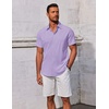 image:imageCOOFANDY Mens Button Down Shirts Short Sleeve Casual Summer Beach Shirts Vacation Wedding ShirtsLavender