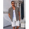 image:imageCOOFANDY Mens Button Down Shirts Short Sleeve Casual Summer Beach Shirts Vacation Wedding ShirtsLight Brown