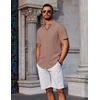 image:imageCOOFANDY Mens Button Down Shirts Short Sleeve Casual Summer Beach Shirts Vacation Wedding ShirtsMulberry
