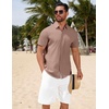 image:imageCOOFANDY Mens Button Down Shirts Short Sleeve Casual Summer Beach Shirts Vacation Wedding ShirtsMulberry