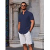 image:imageCOOFANDY Mens Button Down Shirts Short Sleeve Casual Summer Beach Shirts Vacation Wedding ShirtsNavy Blue