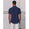image:imageCOOFANDY Mens Button Down Shirts Short Sleeve Casual Summer Beach Shirts Vacation Wedding ShirtsNavy Blue