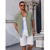 image:imageCOOFANDY Mens Button Down Shirts Short Sleeve Casual Summer Beach Shirts Vacation Wedding ShirtsOlive Green