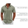 image:imageCOOFANDY Mens Button Down Shirts Short Sleeve Casual Summer Beach Shirts Vacation Wedding ShirtsOlive Green