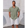 image:imageCOOFANDY Mens Button Down Shirts Short Sleeve Casual Summer Beach Shirts Vacation Wedding ShirtsOlive Green