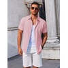image:imageCOOFANDY Mens Button Down Shirts Short Sleeve Casual Summer Beach Shirts Vacation Wedding ShirtsPink