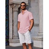 image:imageCOOFANDY Mens Button Down Shirts Short Sleeve Casual Summer Beach Shirts Vacation Wedding ShirtsPink