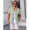 image:imageCOOFANDY Mens Button Down Shirts Short Sleeve Casual Summer Beach Shirts Vacation Wedding ShirtsSage Green