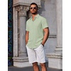 image:imageCOOFANDY Mens Button Down Shirts Short Sleeve Casual Summer Beach Shirts Vacation Wedding ShirtsSage Green