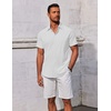 image:imageCOOFANDY Mens Button Down Shirts Short Sleeve Casual Summer Beach Shirts Vacation Wedding ShirtsWhite