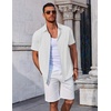 image:imageCOOFANDY Mens Button Down Shirts Short Sleeve Casual Summer Beach Shirts Vacation Wedding ShirtsWhite