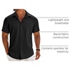 image:imageCOOFANDY Mens Button Down Short Sleeve Shirt Casual Beach Linen Shirts Wedding Summer Vacation ShirtBlack