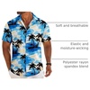 image:imageCOOFANDY Mens Button Down Short Sleeve Shirt Casual Beach Linen Shirts Wedding Summer Vacation ShirtBlue Sea
