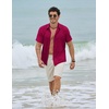 image:imageCOOFANDY Mens Button Down Short Sleeve Shirt Casual Beach Linen Shirts Wedding Summer Vacation ShirtBurgundy