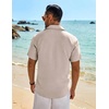 image:imageCOOFANDY Mens Button Down Short Sleeve Shirt Casual Beach Linen Shirts Wedding Summer Vacation ShirtKhaki