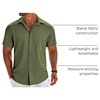 image:imageCOOFANDY Mens Button Down Short Sleeve Shirt Casual Beach Linen Shirts Wedding Summer Vacation ShirtOlive Green
