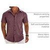 image:imageCOOFANDY Mens Button Down Short Sleeve Shirt Casual Beach Linen Shirts Wedding Summer Vacation ShirtWine Red