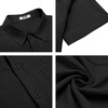 image:imageCOOFANDY Mens Button Down Short Sleeve Shirt Casual Beach Shirt Summer Vacation Textured ShirtsBlack