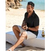 image:imageCOOFANDY Mens Button Down Short Sleeve Shirt Casual Beach Shirt Summer Vacation Textured ShirtsBlack