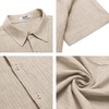 image:imageCOOFANDY Mens Button Down Short Sleeve Shirt Casual Beach Shirt Summer Vacation Textured ShirtsDark Khaki
