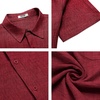 image:imageCOOFANDY Mens Button Down Short Sleeve Shirt Casual Beach Shirt Summer Vacation Textured ShirtsDark Red