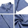 image:imageCOOFANDY Mens Button Down Short Sleeve Shirt Casual Beach Shirt Summer Vacation Textured ShirtsDenim Blue